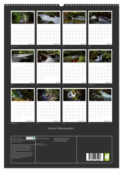 Produktbild: Harzer Wasserwelten (hochwertiger Premium Wandkalender 2026 DIN A2 hoch), Kunstdruck in Hochglanz