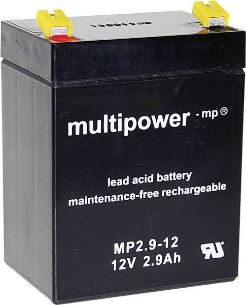 Multipower MP2,9-12 A97275 Bleiakku 12V 2.9Ah Blei-Vlies (AGM) (B x H x T) 79 x 107 x 56mm Flachstecker 4.8mm Wartungsfr