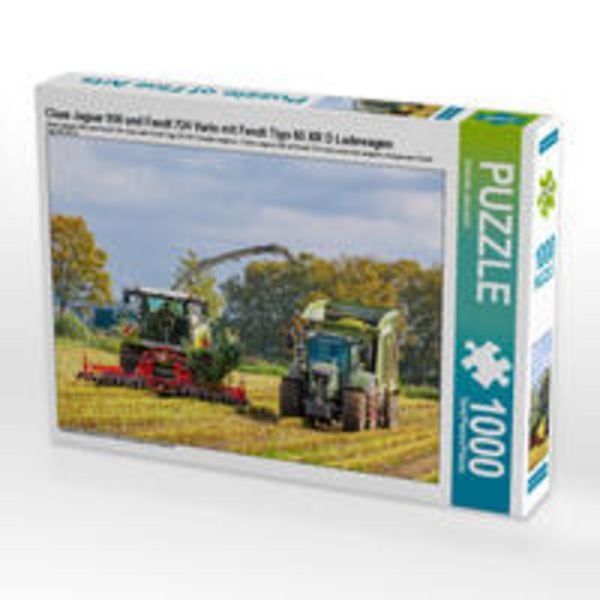 CALVENDO Puzzle Claas Jaguar 950 und Fendt 724 Vario mit Fendt Tigo 65 XR D Ladewagen | 1000 Teile Lege-Größe 64x48cm Foto-Puzzle für glückliche Stund