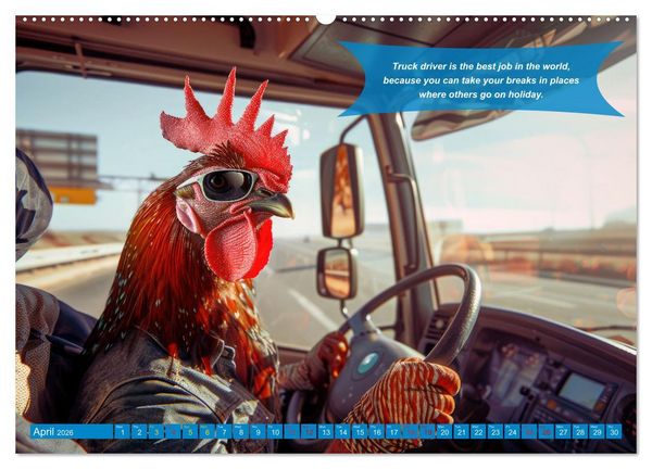 Produktbild: Funny charming animals as truck drivers (Wall Calendar 2026 DIN A2 landscape), CALVENDO 12 Month Wall Calendar