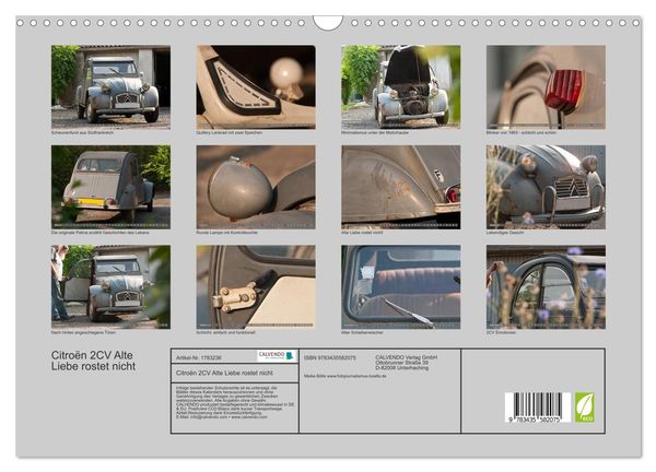 Produktbild: Citro&euml;n 2CV Alte Liebe rostet nicht (Wandkalender 2025 DIN A3 quer), CALVENDO Monatskalender