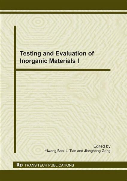 Produktbild: Testing and Evaluation of Inorganic Materials I