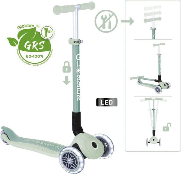 Produktbild: GLOBBER PRIMO FOLDABLE LIGHTS ECO pistaz