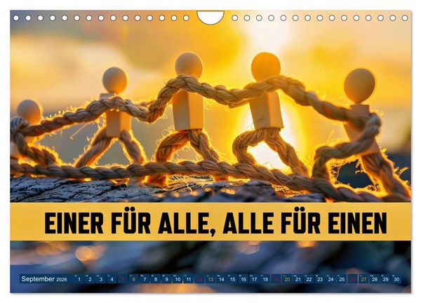 Produktbild: Gemeinsam sind wir stark - motivierende Spr&uuml;che &uuml;ber Teams (Wandkalender 2026 DIN A4 quer), CALVENDO Monatskalender