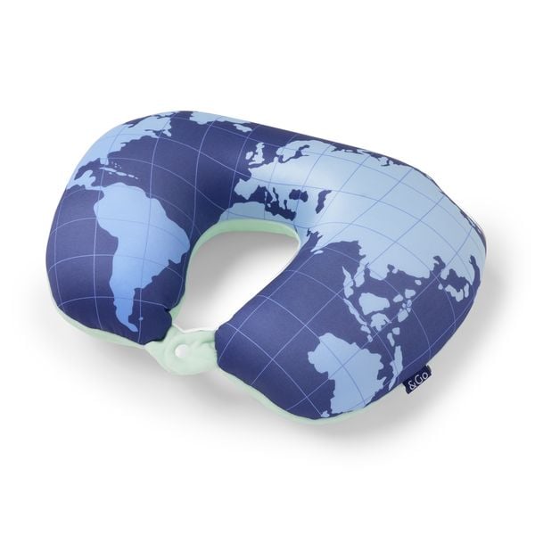 Produktbild: 2-in-1-Reisekissen Nackenhörnchen, "World Map"