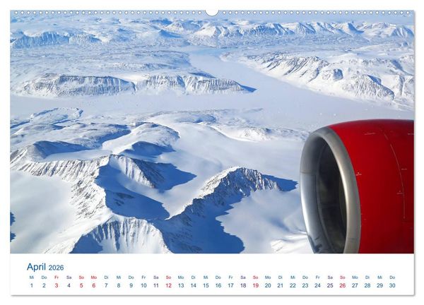 Produktbild: Polarflug Kurs Nordpol (Wandkalender 2026 DIN A2 quer), CALVENDO Monatskalender