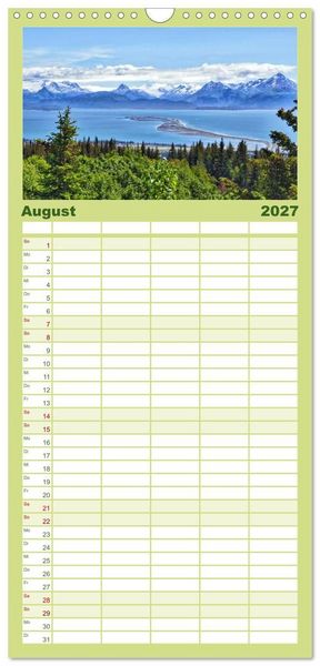 Produktbild: Familienplaner 2027 - Alaska und Kanada mit 5 Spalten (Wandkalender, 21 x 45 cm) CALVENDO