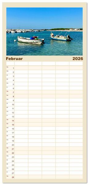 Produktbild: Familienplaner 2026 - Toskana - Etruskische K&uuml;ste mit 5 Spalten (Wandkalender, 21 x 45 cm) CALVENDO
