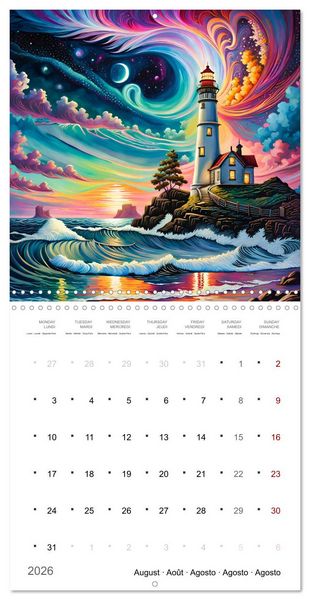 Produktbild: Phares romantiques (Calendrier mural carr&eacute; 2026 30x30 cm) Calendrier double avec une page pour vos prises de notes