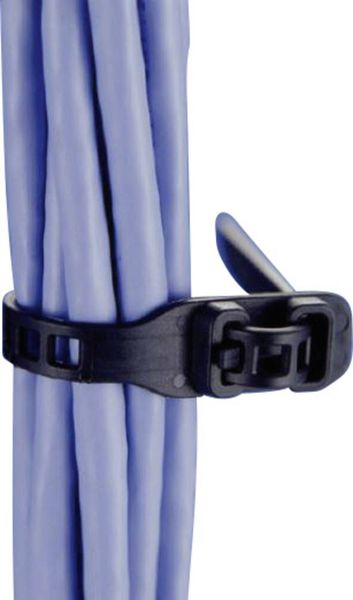 Produktbild: HellermannTyton 115-28889 SRT88028 Kabelbinder 880 mm 28 mm Schwarz L&ouml;sbar, Sehr flexibel, mit R&uuml;ckschlauf&ouml;se 1 St.