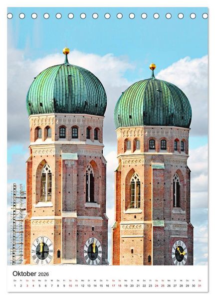 Produktbild: M&uuml;nchen Blick vom Alten Peter (Tischkalender 2026 DIN A5 hoch), CALVENDO Monatskalender