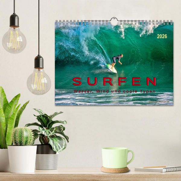 Produktbild: Surfen - Wasser, Wind und coole Typen (Wandkalender 2026 DIN A4 quer), CALVENDO Monatskalender