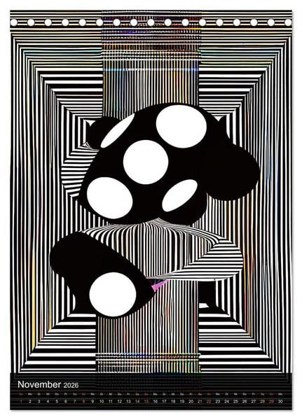 Produktbild: OP Art Nichts f&uuml;r schwache Augen (Tischkalender 2026 DIN A5 hoch), CALVENDO Monatskalender
