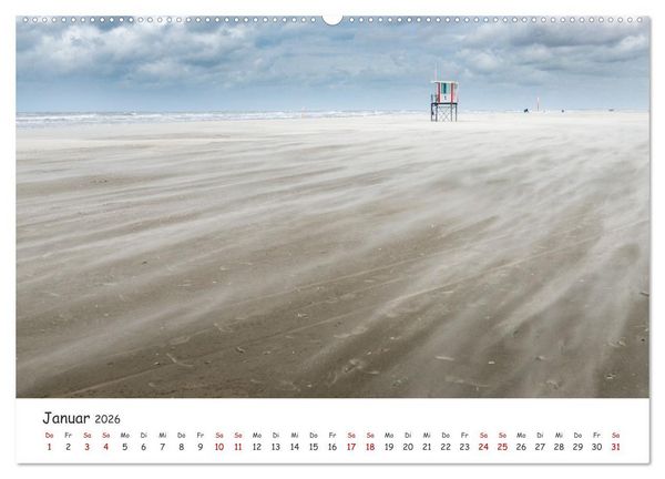 Produktbild: Nordsee, Meer, Strand und Wind (hochwertiger Premium Wandkalender 2026 DIN A2 quer), Kunstdruck in Hochglanz