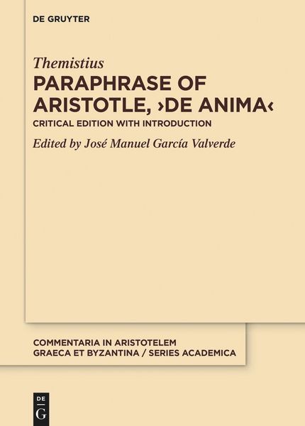 Produktbild: Paraphrase of Aristotle, >De anima<