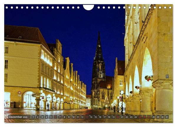 Produktbild: M&uuml;nster - Historische Stadt mit jungem Gesicht (Wandkalender 2026 DIN A4 quer), CALVENDO Monatskalender