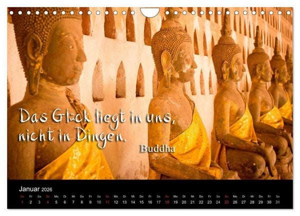 Produktbild: Buddhistische Weisheiten (Wandkalender 2026 DIN A4 quer), CALVENDO Monatskalender