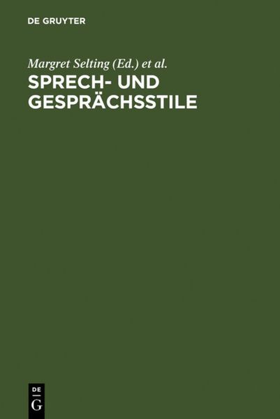 Produktbild: Sprech- und Gespr&auml;chsstile