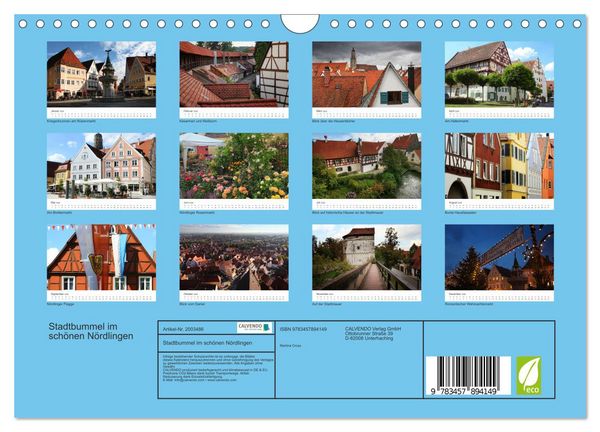 Produktbild: Stadtbummel im sch&ouml;nen N&ouml;rdlingen (Wandkalender 2026 DIN A4 quer), CALVENDO Monatskalender