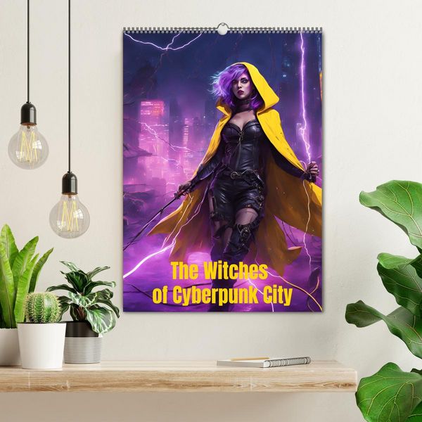 Produktbild: The Witches of Cyberpunk City (Wall Calendar 2026 DIN A2 portrait), CALVENDO 12 Month Wall Calendar