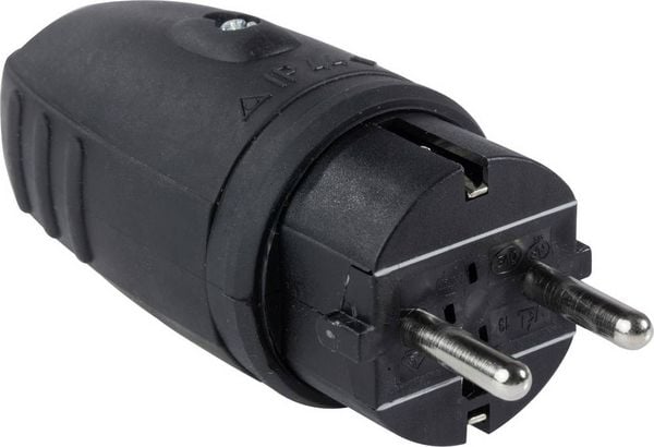 Produktbild: Stecker, Kupplungen 87143 Farbe schwarz Ausf&uuml;hrung Stecker Zuleitung - L&auml;nge - m Steckdose - Schutzklasse IP 44