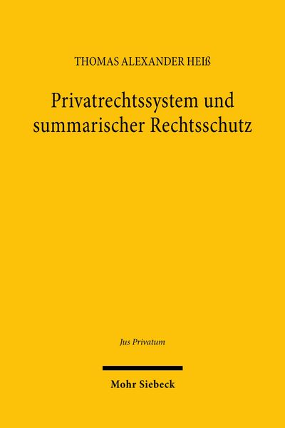 Produktbild: Privatrechtssystem und summarischer Rechtsschutz