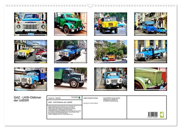 Produktbild: GAZ - LKW-Oldtimer der UdSSR (Wandkalender 2026 DIN A2 quer), CALVENDO Monatskalender