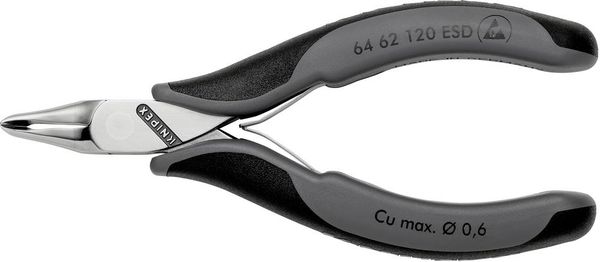 Produktbild: Knipex 64 62 120 ESD Elektronik- u. Feinmechanik Vornschneider mit Facette 120mm