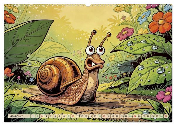 Produktbild: Lustige Weinbergschnecken - Comic (hochwertiger Premium Wandkalender 2027 DIN A2 quer), Kunstdruck in Hochglanz