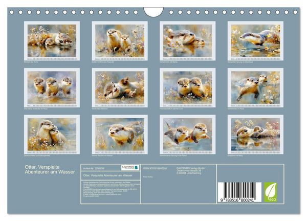 Produktbild: Otter. Verspielte Abenteurer am Wasser (Wandkalender 2027 DIN A4 quer), CALVENDO Monatskalender
