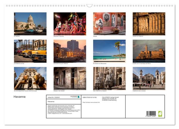 Produktbild: Havanna (Wandkalender 2026 DIN A2 quer), CALVENDO Monatskalender