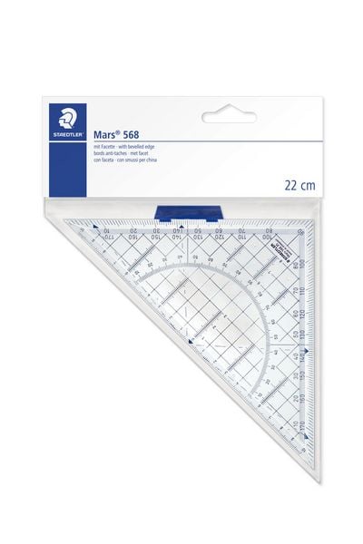 Produktbild: STAEDTLER Geometriedreieck Mars 568 L&auml;nge 22 cm mit abnehmbarem Griff