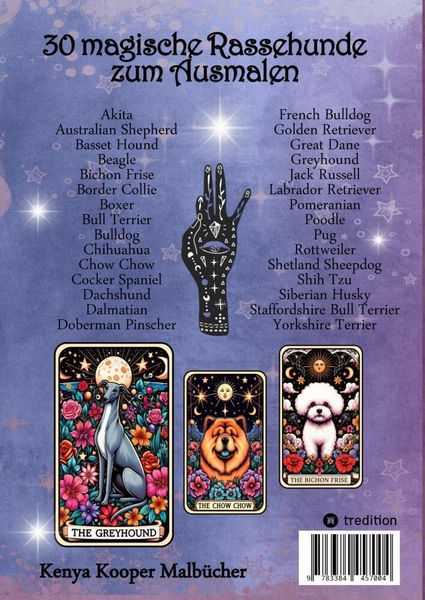 Produktbild: Tarot Malbuch - Tarotkarten Hunde - Entspannung, Meditation und Magie