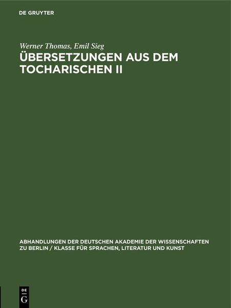Produktbild: &Uuml;bersetzungen aus dem Tocharischen II