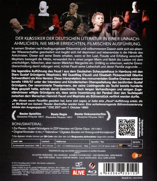 Produktbild: Faust (plus Bonus: ZDF-Interview mit Gustaf Gründgens) - Filmjuwelen