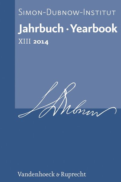 Produktbild: Jahrbuch des Simon-Dubnow-Instituts / Simon Dubnow Institute Yearbook XIII/2014