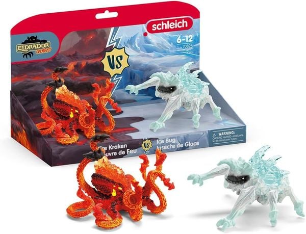 Schleich 70826 - Eldrador Creatures, Eiskäfer vs. Feuerkrake, Spielset