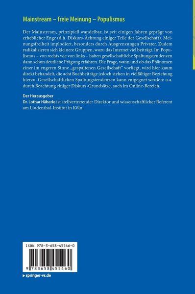 Produktbild: Mainstream &ndash; freie Meinung &ndash; Populismus