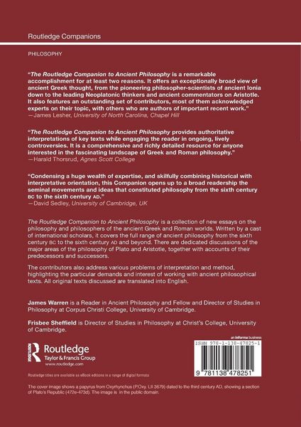 Produktbild: Routledge Companion to Ancient Philosophy