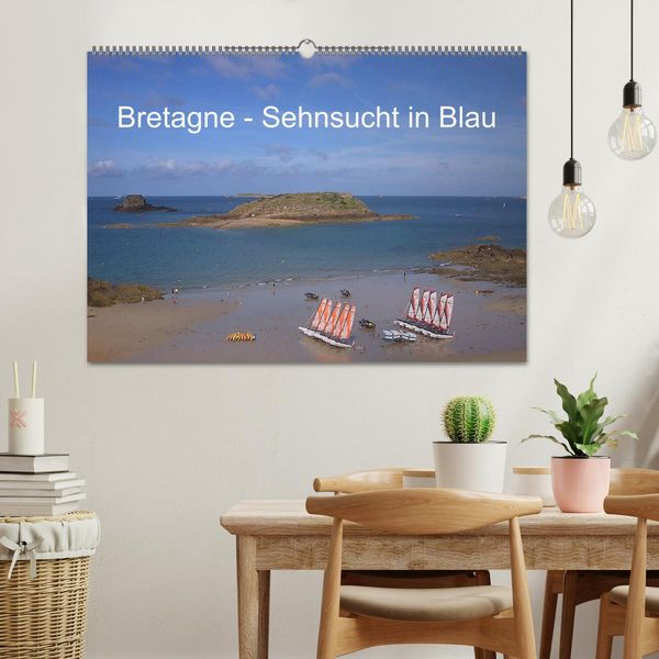 Produktbild: Bretagne - Sehnsucht in Blau (Wandkalender 2026 DIN A2 quer), CALVENDO Monatskalender