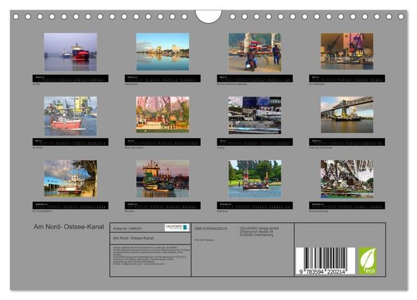 Produktbild: Am Nord- Ostsee-Kanal (Wandkalender 2027 DIN A4 quer), CALVENDO Monatskalender