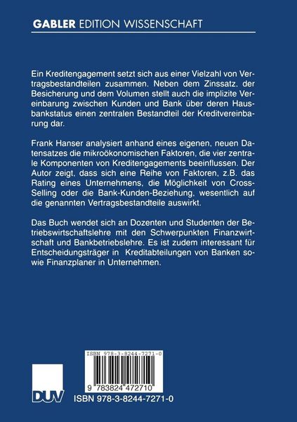 Produktbild: Die Struktur von Kreditbeziehungen