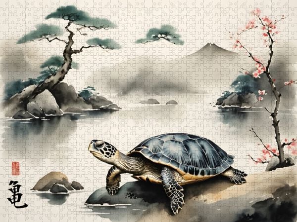 Produktbild: CALVENDO Puzzle Schildkr&ouml;te - Jahrhunderte in einem Schritt | 1000 Teile Lege-Gr&ouml;&szlig;e 64x48cm Foto-Puzzle f&uuml;r gl&uuml;ckliche Stunden