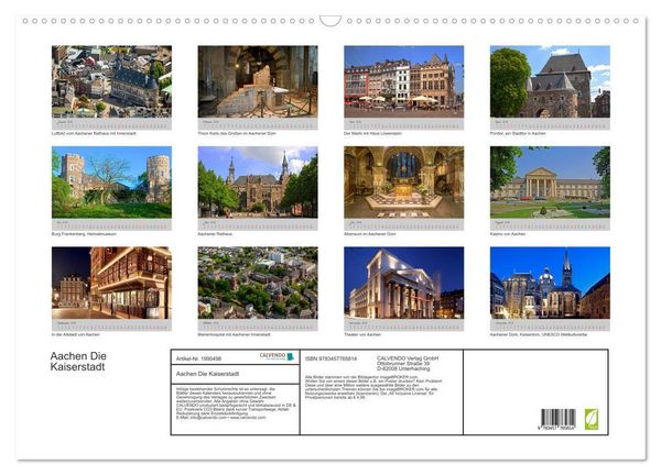 Produktbild: Aachen Die Kaiserstadt (Wandkalender 2026 DIN A2 quer), CALVENDO Monatskalender