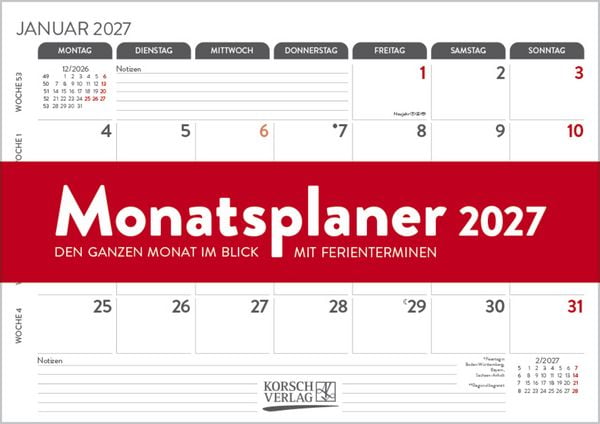 Produktbild: Monatsplaner 2027