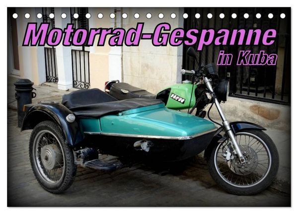 Produktbild: Motorrad-Gespanne in Kuba (Tischkalender 2026 DIN A5 quer), CALVENDO Monatskalender