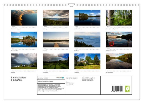 Produktbild: Landschaften Finnlands (Wandkalender 2026 DIN A3 quer), CALVENDO Monatskalender