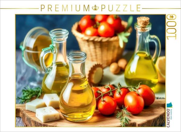 CALVENDO Puzzle Mediterraner Genuss. Reines Öl. Null Kompromisse. | 1000 Teile Lege-Größe 64x48cm Foto-Puzzle für glückliche Stunden, Sonstige von ,