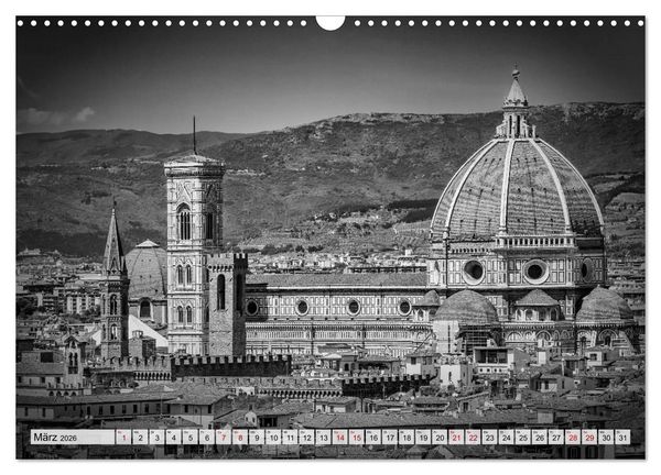 Produktbild: FLORENZ Monochrome Impressionen (Wandkalender 2026 DIN A3 quer), CALVENDO Monatskalender