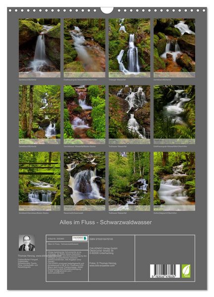 Produktbild: Alles im Fluss - Schwarzwaldwasser (Wandkalender 2026 DIN A3 hoch), CALVENDO Monatskalender